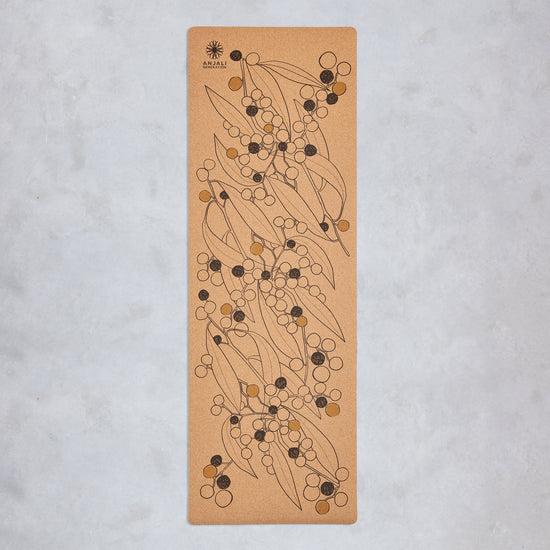 Wattle Design Cork Yoga Mat-Yoga Mat-Anjali Generation